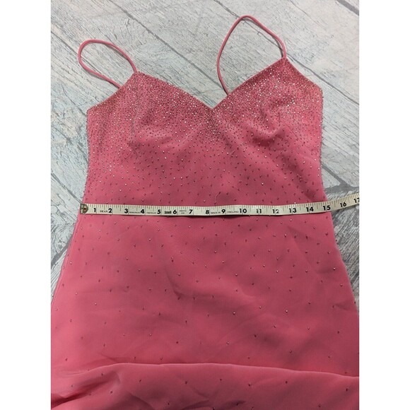 Cache Size 2 Pink Crystal Embellished Full Length Gown Evening Formal Prom Dress - Picture 14 of 16